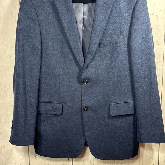 Jos A Bank Mens Linen Wool Blend Tailored Fit Navy Blue Casual Blazer Jacket - Picture 7 of 16